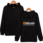 New Bitcoin In Cryptograrhy We Trust Hoodies With Zipper Men Women Casual Bitcoin Clothing Hooded Sweatshirts Zip-Up - Crypto gear and stuff