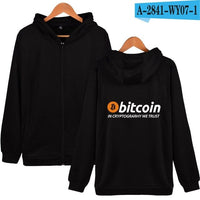 New Bitcoin In Cryptograrhy We Trust Hoodies With Zipper Men Women Casual Bitcoin Clothing Hooded Sweatshirts Zip-Up - Crypto gear and stuff