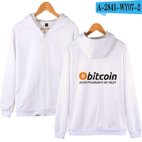 New Bitcoin In Cryptograrhy We Trust Hoodies With Zipper Men Women Casual Bitcoin Clothing Hooded Sweatshirts Zip-Up - Crypto gear and stuff
