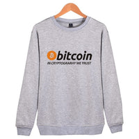 New Bitcoin In Cryptograrhy We Trust Pullover Hoodie Men Women Casual Bitcoin Clothing Capless Sweatshirts - Crypto gear and stuff