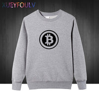 Digital currency Bitcoin Logo Cotton Men men's Funny Sweatshirts Hoodies Pullover Prevailing bitcoin logo - Crypto gear and stuff