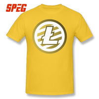 T Shirts For Men Golden Litecoin Logo Cotton T Shirts Male Relaxed Fit - Crypto gear and stuff