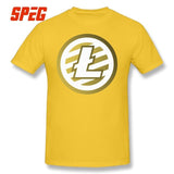 T Shirts For Men Golden Litecoin Logo Cotton T Shirts Male Relaxed Fit - Crypto gear and stuff