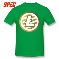 T Shirts For Men Golden Litecoin Logo Cotton T Shirts Male Relaxed Fit - Crypto gear and stuff