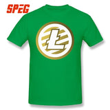 T Shirts For Men Golden Litecoin Logo Cotton T Shirts Male Relaxed Fit - Crypto gear and stuff