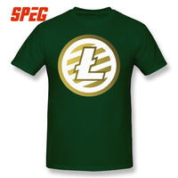 T Shirts For Men Golden Litecoin Logo Cotton T Shirts Male Relaxed Fit - Crypto gear and stuff
