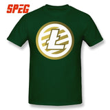 T Shirts For Men Golden Litecoin Logo Cotton T Shirts Male Relaxed Fit - Crypto gear and stuff