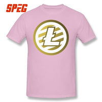 T Shirts For Men Golden Litecoin Logo Cotton T Shirts Male Relaxed Fit - Crypto gear and stuff