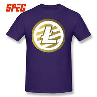 T Shirts For Men Golden Litecoin Logo Cotton T Shirts Male Relaxed Fit - Crypto gear and stuff