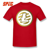 T Shirts For Men Golden Litecoin Logo Cotton T Shirts Male Relaxed Fit - Crypto gear and stuff