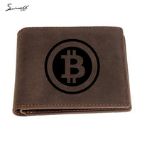 Digital currency Bitcoin Logo Wallet Multi Card Holders Small Zip Pocket Purse Bag Custom Name Genuine Leather Wallet Men - Crypto gear and stuff