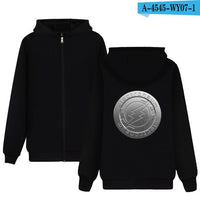 Electroneum Logo Print Hoodie Zipper Blockchain Electroneum Cotton Sweatshirt ZIp-Up Bitcoin Electroneum cryptocurrencies Shirt - Crypto gear and stuff