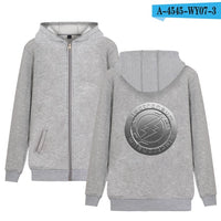Electroneum Logo Print Hoodie Zipper Blockchain Electroneum Cotton Sweatshirt ZIp-Up Bitcoin Electroneum cryptocurrencies Shirt - Crypto gear and stuff