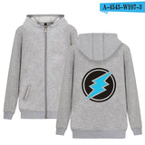 Electroneum Logo Print Hoodie Zipper Blockchain Electroneum Cotton Sweatshirt ZIp-Up Bitcoin Electroneum cryptocurrencies Shirt - Crypto gear and stuff