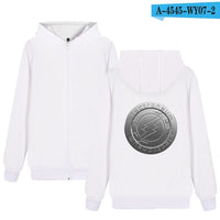 Electroneum Logo Print Hoodie Zipper Blockchain Electroneum Cotton Sweatshirt ZIp-Up Bitcoin Electroneum cryptocurrencies Shirt - Crypto gear and stuff