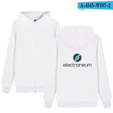 Electroneum Logo Print Hoodie Zipper Blockchain Electroneum Cotton Sweatshirt ZIp-Up Bitcoin Electroneum cryptocurrencies Shirt - Crypto gear and stuff