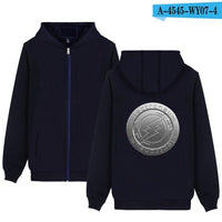 Electroneum Logo Print Hoodie Zipper Blockchain Electroneum Cotton Sweatshirt ZIp-Up Bitcoin Electroneum cryptocurrencies Shirt - Crypto gear and stuff
