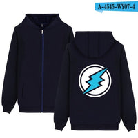 Electroneum Logo Print Hoodie Zipper Blockchain Electroneum Cotton Sweatshirt ZIp-Up Bitcoin Electroneum cryptocurrencies Shirt - Crypto gear and stuff