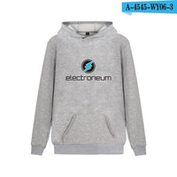 Electroneum Logo Print Hoodie Blockchain Electroneum Cotton Pullover Bitcoin Electroneum cryptocurrencies Men Winter clothes - Crypto gear and stuff