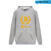 Bitcoin Hooded Hoodies Men Sweatshirt Winter Fashion Virtual Currency Logo Men Hoodies And Sweatshirt Funny Clothes - Crypto gear and stuff