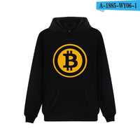 Bitcoin Hooded Hoodies Men Sweatshirt Winter Fashion Virtual Currency Logo Men Hoodies And Sweatshirt Funny Clothes - Crypto gear and stuff