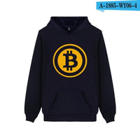Bitcoin Hooded Hoodies Men Sweatshirt Winter Fashion Virtual Currency Logo Men Hoodies And Sweatshirt Funny Clothes - Crypto gear and stuff