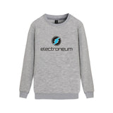Electroneum Logo Print Sweatshirt Hoodie Blockchain Electroneum Cotton Pullover Bitcoin Electroneum cryptocurrencies clothes - Crypto gear and stuff