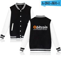 Bitcoin Baseball Jackets Sweatshirt Pullover Hoodies Men Fashion Autumn Virtual Currency Hoodies Men Casual Jackets - Crypto gear and stuff