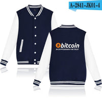 Bitcoin Baseball Jackets Sweatshirt Pullover Hoodies Men Fashion Autumn Virtual Currency Hoodies Men Casual Jackets - Crypto gear and stuff