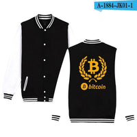 Bitcoin Baseball Jackets Sweatshirt Pullover Hoodies Men Fashion Autumn Virtual Currency Hoodies Men Casual Jackets - Crypto gear and stuff