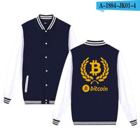 Bitcoin Baseball Jackets Sweatshirt Pullover Hoodies Men Fashion Autumn Virtual Currency Hoodies Men Casual Jackets - Crypto gear and stuff