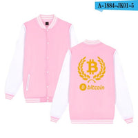 Bitcoin Baseball Jackets Sweatshirt Pullover Hoodies Men Fashion Autumn Virtual Currency Hoodies Men Casual Jackets - Crypto gear and stuff