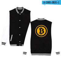 Bitcoin Baseball Jackets Sweatshirt Pullover Hoodies Men Fashion Autumn Virtual Currency Hoodies Men Casual Jackets - Crypto gear and stuff