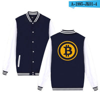 Bitcoin Baseball Jackets Sweatshirt Pullover Hoodies Men Fashion Autumn Virtual Currency Hoodies Men Casual Jackets - Crypto gear and stuff