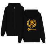 Bitcoin Zipper hoodies men sweatshirt Winter Fashion Bitcoin mens hoodies and sweatshirt Black Funny Zipper Clothes - Crypto gear and stuff