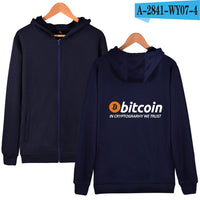 Bitcoin Zipper hoodies men sweatshirt Winter Fashion Bitcoin mens hoodies and sweatshirt Black Funny Zipper Clothes - Crypto gear and stuff