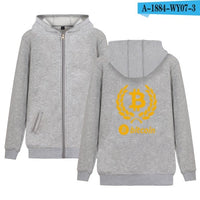Bitcoin Zipper hoodies men sweatshirt Winter Fashion Bitcoin mens hoodies and sweatshirt Black Funny Zipper Clothes - Crypto gear and stuff