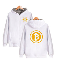Digital currency Bitcoin Logo Thick Hoodies Sweatshirts With Zipper Winter Warm Thickened Zip-Up Funny bitcoin logo Clothing - Crypto gear and stuff