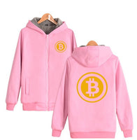 Digital currency Bitcoin Logo Thick Hoodies Sweatshirts With Zipper Winter Warm Thickened Zip-Up Funny bitcoin logo Clothing - Crypto gear and stuff
