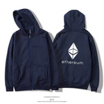 Blockchain Ethereum Hoodie Men/Women Zipper Ethereum Bitcoin Streetwear Print  ETH Logo Warm Hoodie Zip-Up Plus Size - Crypto gear and stuff