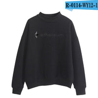 Blockchain Ethereum Logo Print Sweatshirts Hoodie Ethereum Bitcoin Pullover ETH Logo Sweatshirt Plus Size - Crypto gear and stuff