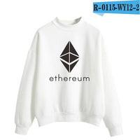 Blockchain Ethereum Logo Print Sweatshirts Hoodie Ethereum Bitcoin Pullover ETH Logo Sweatshirt Plus Size - Crypto gear and stuff