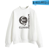 Blockchain Ethereum Logo Print Sweatshirts Hoodie Ethereum Bitcoin Pullover ETH Logo Sweatshirt Plus Size - Crypto gear and stuff