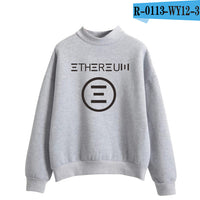 Blockchain Ethereum Logo Print Sweatshirts Hoodie Ethereum Bitcoin Pullover ETH Logo Sweatshirt Plus Size - Crypto gear and stuff