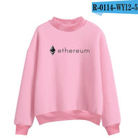 Blockchain Ethereum Logo Print Sweatshirts Hoodie Ethereum Bitcoin Pullover ETH Logo Sweatshirt Plus Size - Crypto gear and stuff