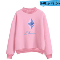 Blockchain Ethereum Logo Print Sweatshirts Hoodie Ethereum Bitcoin Pullover ETH Logo Sweatshirt Plus Size - Crypto gear and stuff