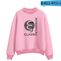 Blockchain Ethereum Logo Print Sweatshirts Hoodie Ethereum Bitcoin Pullover ETH Logo Sweatshirt Plus Size - Crypto gear and stuff