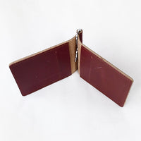 Men Purse Genuine Leather 2 Folded Rouble Note Wallet Male Engraved Digital currency Bitcoin Logo Money Clip with Metal Clamp - Crypto gear and stuff