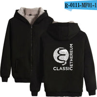 Blockchain Ethereum Letter Winter Hoodies Men/Women Zipper Hoodies Sweatshirt Ethereum Bitcoin Cotton Warm ETH Logo Clothes - Crypto gear and stuff