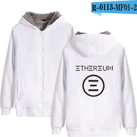 Blockchain Ethereum Letter Winter Hoodies Men/Women Zipper Hoodies Sweatshirt Ethereum Bitcoin Cotton Warm ETH Logo Clothes - Crypto gear and stuff